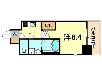 エスリードレジデンス神戸兵庫駅前(1K/14階)の間取り写真