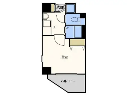 プレサンス難波リバーオアシス(1K/13階)の間取り写真