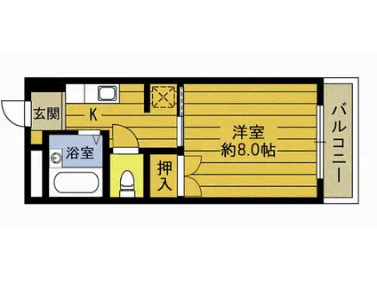 セフィーロス大在(1K/5階)の間取り写真