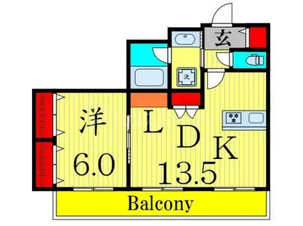 メゾンクレール谷在家(1LDK/1階)の間取り写真