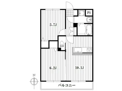 マイウィング(2LDK/2階)の間取り写真