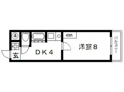 ラポール友愛I(1DK/1階)の間取り写真