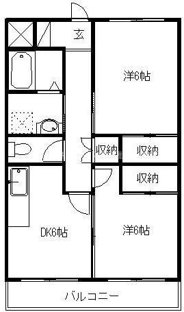 十王マンション(2DK/4階)の間取り写真