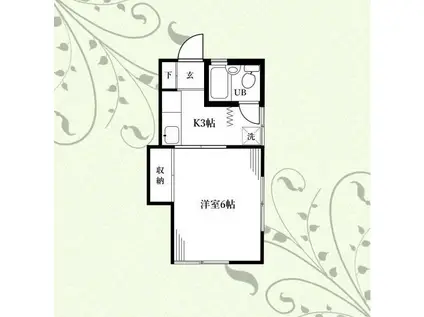 プリモ三ッ沢(1K/2階)の間取り写真