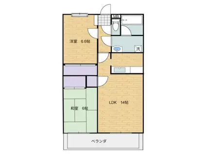 プレミール壱番館(2LDK/2階)の間取り写真