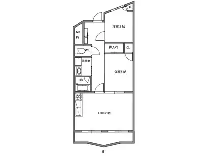 白石プラザ(2LDK/3階)の間取り写真