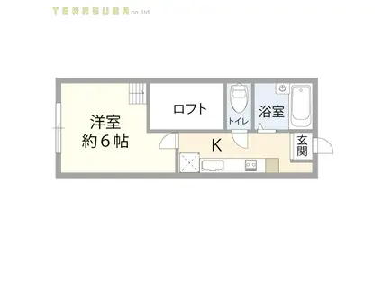 メゾンかわせみ(1K/1階)の間取り写真