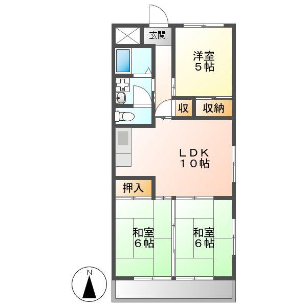 プレズ名古屋入場(3LDK/4階)の間取り写真