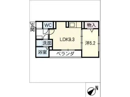 AMNOS今池 A棟(1LDK/3階)の間取り写真