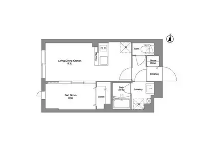 タスキ リシェス 池上(1LDK/4階)の間取り写真