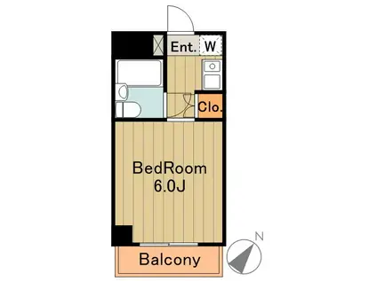 カーサヴェルゼ(1K/1階)の間取り写真