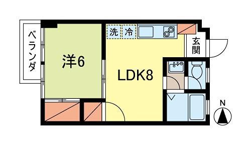 三井マンション(1LDK/3階)の間取り写真