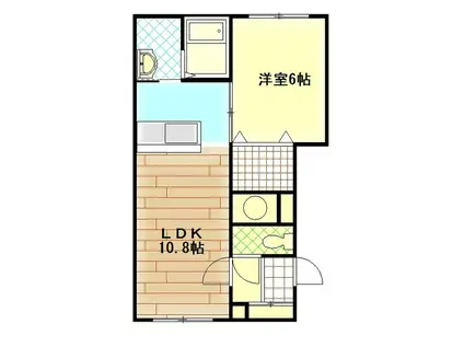 ベイクリスタル(1LDK/3階)の間取り写真