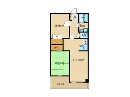 エテルナ武庫川(2LDK/3階)の間取り写真