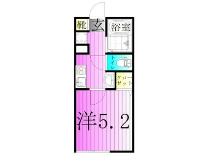 MELDIA北綾瀬V(1K/3階)の間取り写真