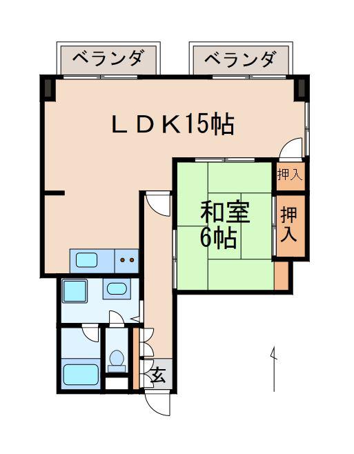十三番丁ホームズ(1LDK/5階)の間取り写真