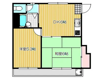 グレース平塚(2DK/2階)の間取り写真