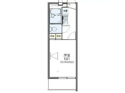 レオパレスWISH(1K/3階)の間取り写真