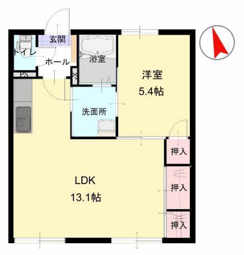 フレグランス桜木(1LDK/1階)の間取り写真