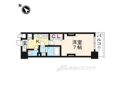 LUXE京都西大路(1K/7階)の間取り写真