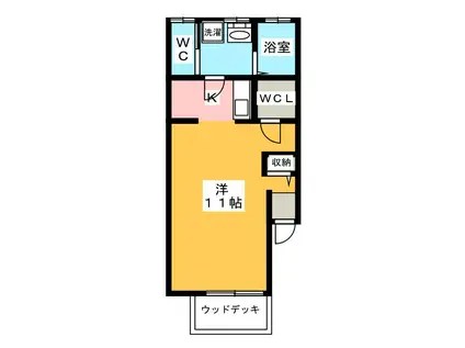 GLAD SPACE(ワンルーム/1階)の間取り写真