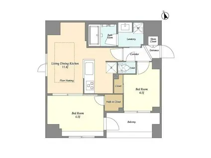 MODIER GINZA イースト(2LDK/10階)の間取り写真