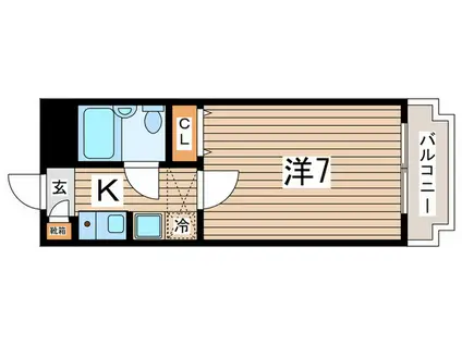 マリンハイツIII(1K/1階)の間取り写真