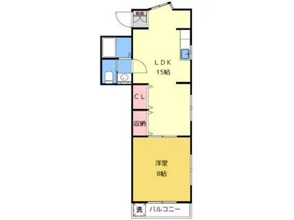 メゾン菊住(1LDK/3階)の間取り写真