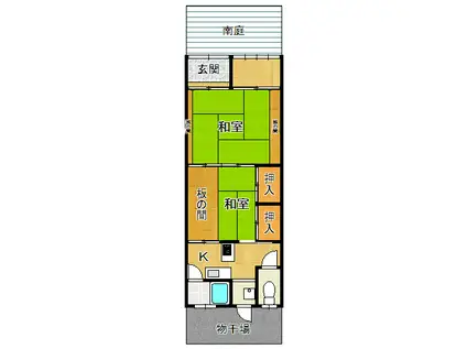 立花町1丁目戸建(2K/1階)の間取り写真