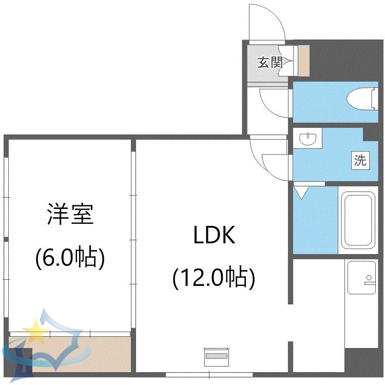 プレジール22(1LDK/3階)の間取り写真