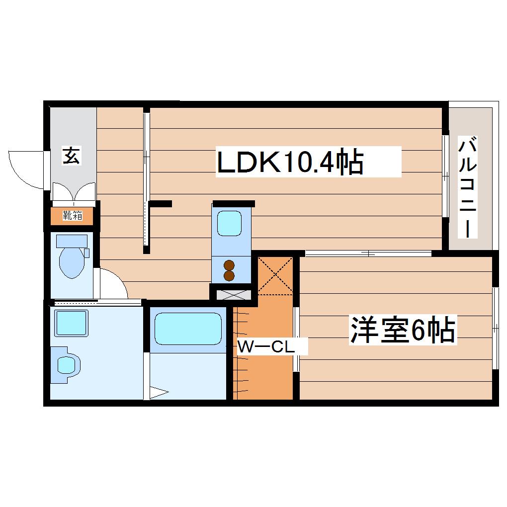 セレブリゾート旭ヶ丘(1LDK/2階)の間取り写真