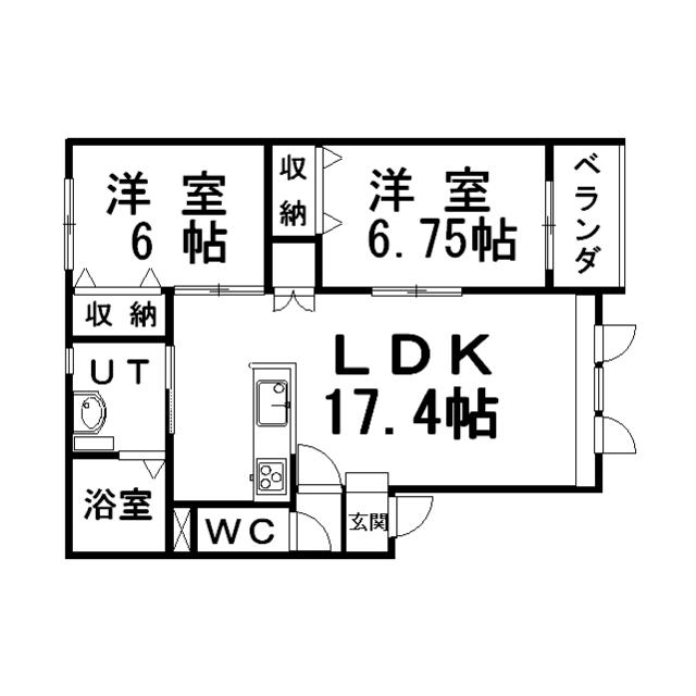 SAUMURA(2LDK/2階)の間取り写真