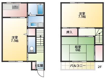 コーポ成和(3K/1階)の間取り写真