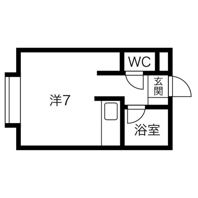 サザン・ポートII(ワンルーム/3階)の間取り写真