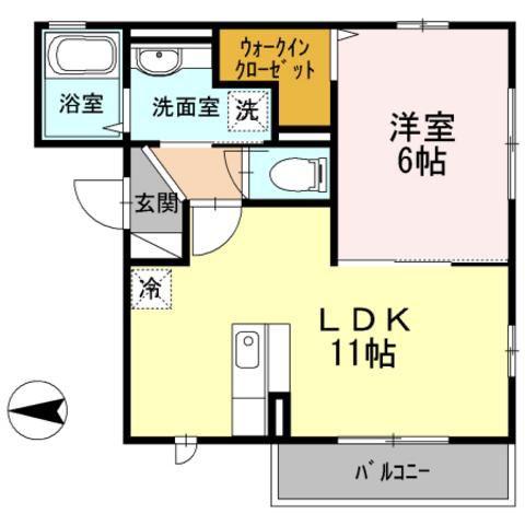 シャルム清澄白河(1LDK/1階)の間取り写真