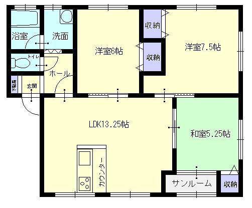 ヴィラージュ伏山(3LDK/2階)の間取り写真