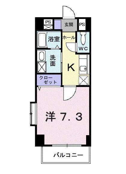 藤ビル(1K/2階)の間取り写真