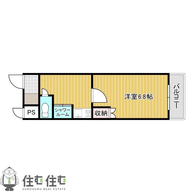 アイルーム豊田永覚II(1K/2階)の間取り写真
