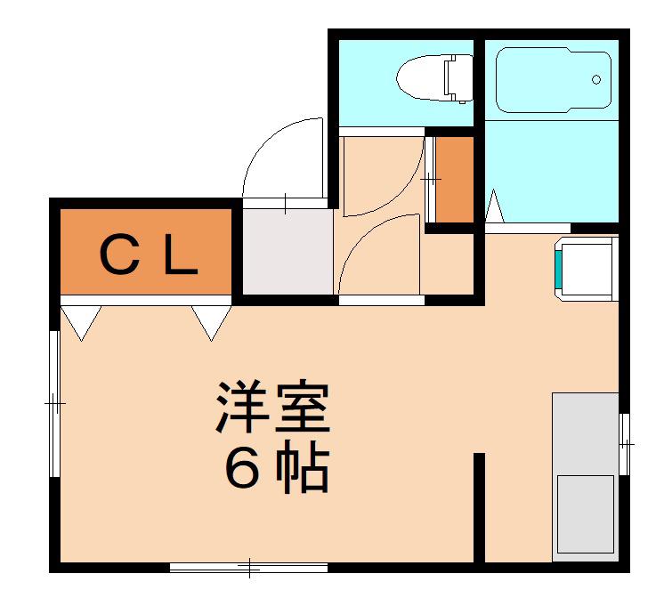 普賢ハイツ(1K/1階)の間取り写真