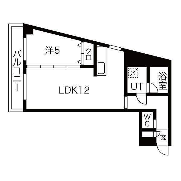 ハニーハイツ渡辺II(1LDK/8階)の間取り写真