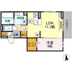 ANNAMARIE F(1LDK/1階)の間取り写真