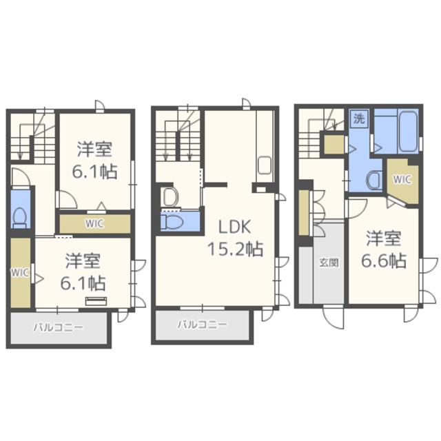 D-ROOM室見壱番館(3LDK/1階)の間取り写真