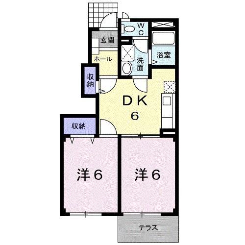 エクセレントハイツA(2DK/1階)の間取り写真