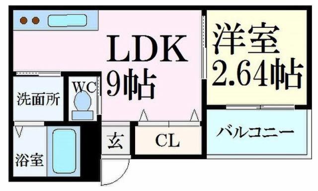 コティ網干(1DK/1階)の間取り写真