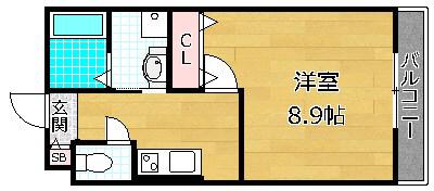 吉泉さくらマンション(1K/3階)の間取り写真