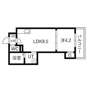 AXIA CITY 兵庫(1LDK/3階)の間取り写真