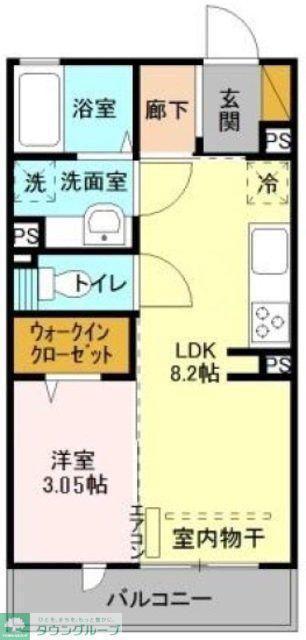 グレイスフラッツ(1LDK/1階)の間取り写真