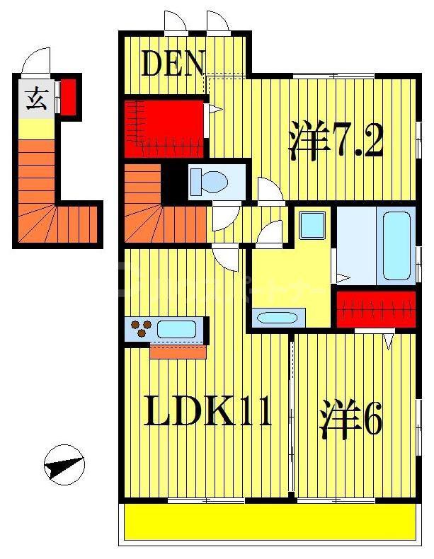 シエル エトワール B(2LDK/2階)の間取り写真