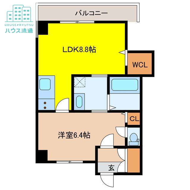 MODERN PALAZZO 文教通(1LDK/10階)の間取り写真