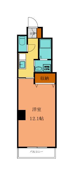 アーリントン(1K/8階)の間取り写真